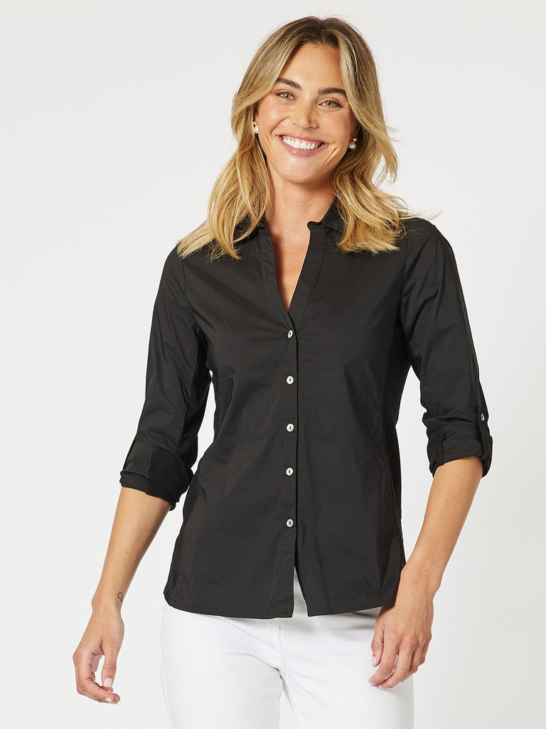 Emma Rib Detail Shirt - Black - RC & Co