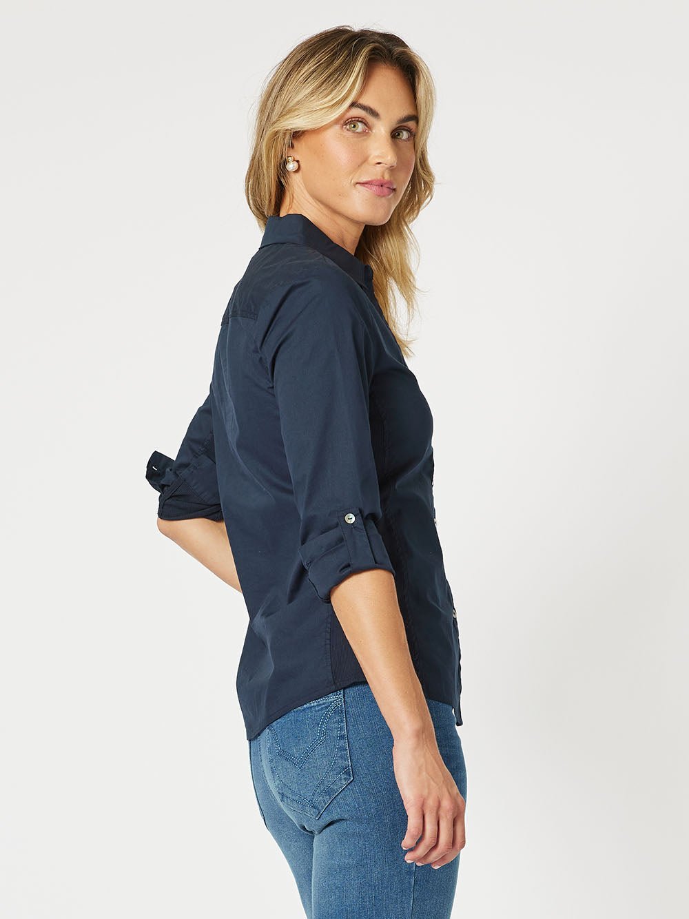 Emma Rib Detail Shirt - Midnight - RC & Co