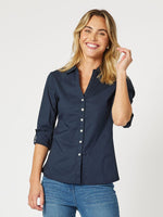 Emma Rib Detail Shirt - Midnight