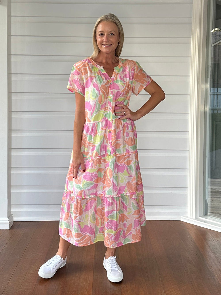 Florida Keys Floral Dress - Pink - RC & Co