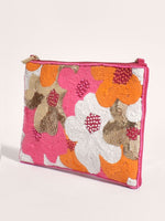 Flower Fold Over Clutch - Gold