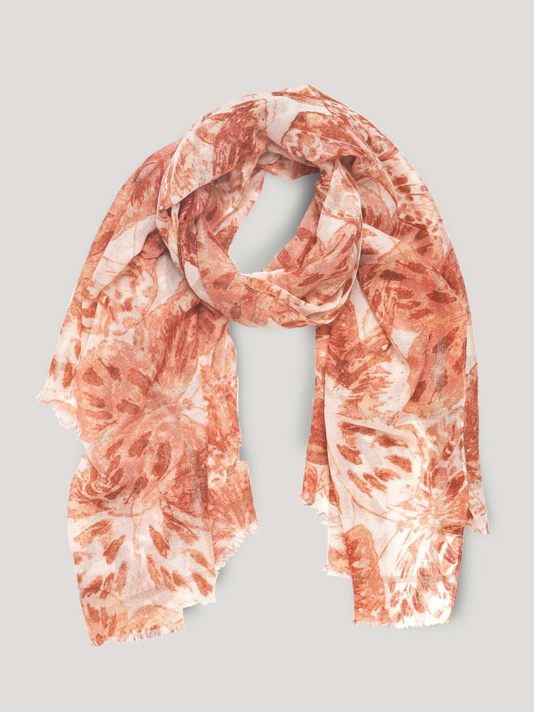 Flutterby Printed Scarf - Rust - RC & Co