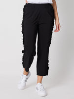 Frilled Side Detail Stretch Pant - Black