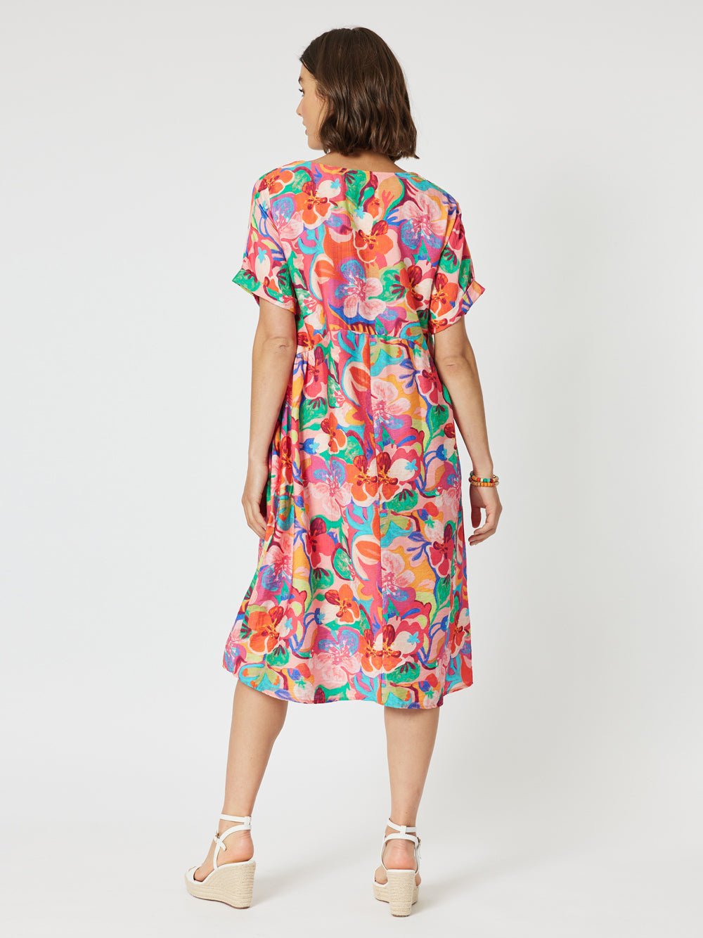 Garden Party Floral Dress - Hot Pink - RC & Co