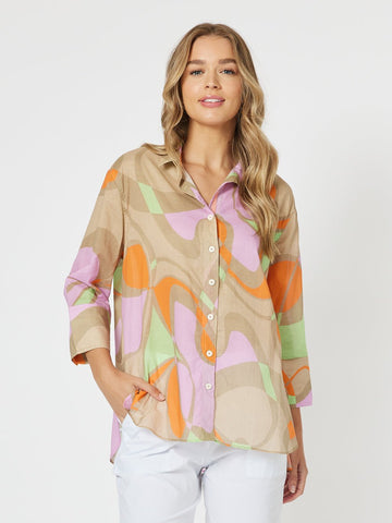 Grazia Mio Shirt - Stone - RC & Co