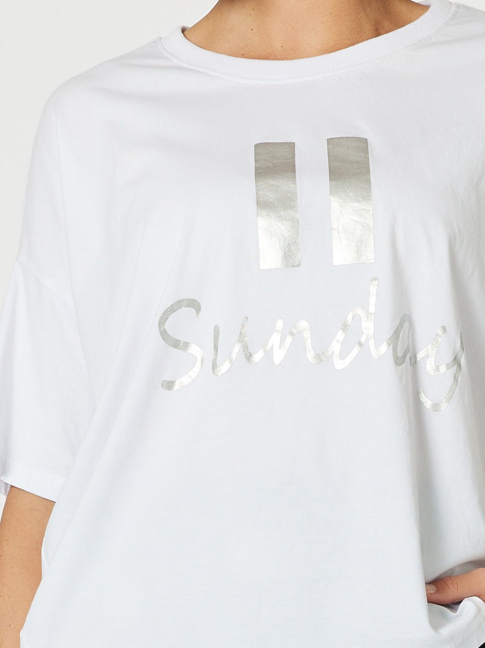 Happy Sunday Tee - White - RC & Co