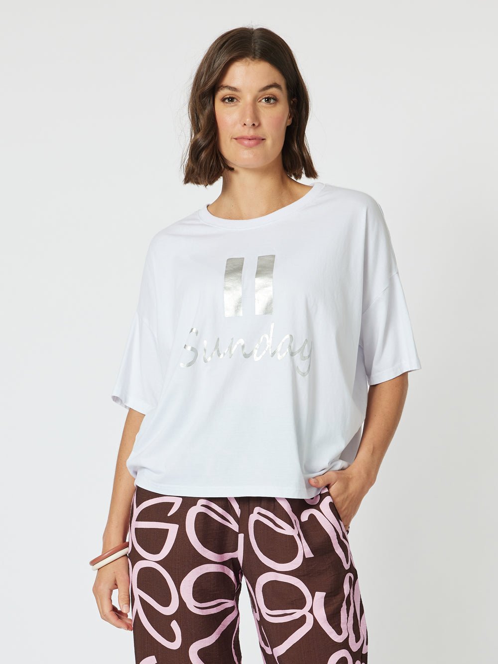 Happy Sunday Tee - White - RC & Co