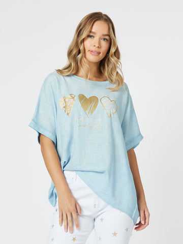 Hearts Tee - Blue - RC & Co