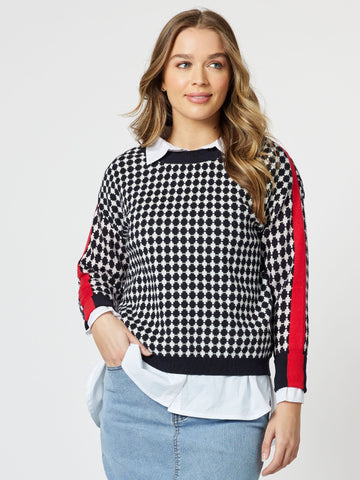 Hope Contrast Knit Top - Black/Red - RC & Co