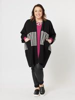 Houndstooth Trim Knit - Black