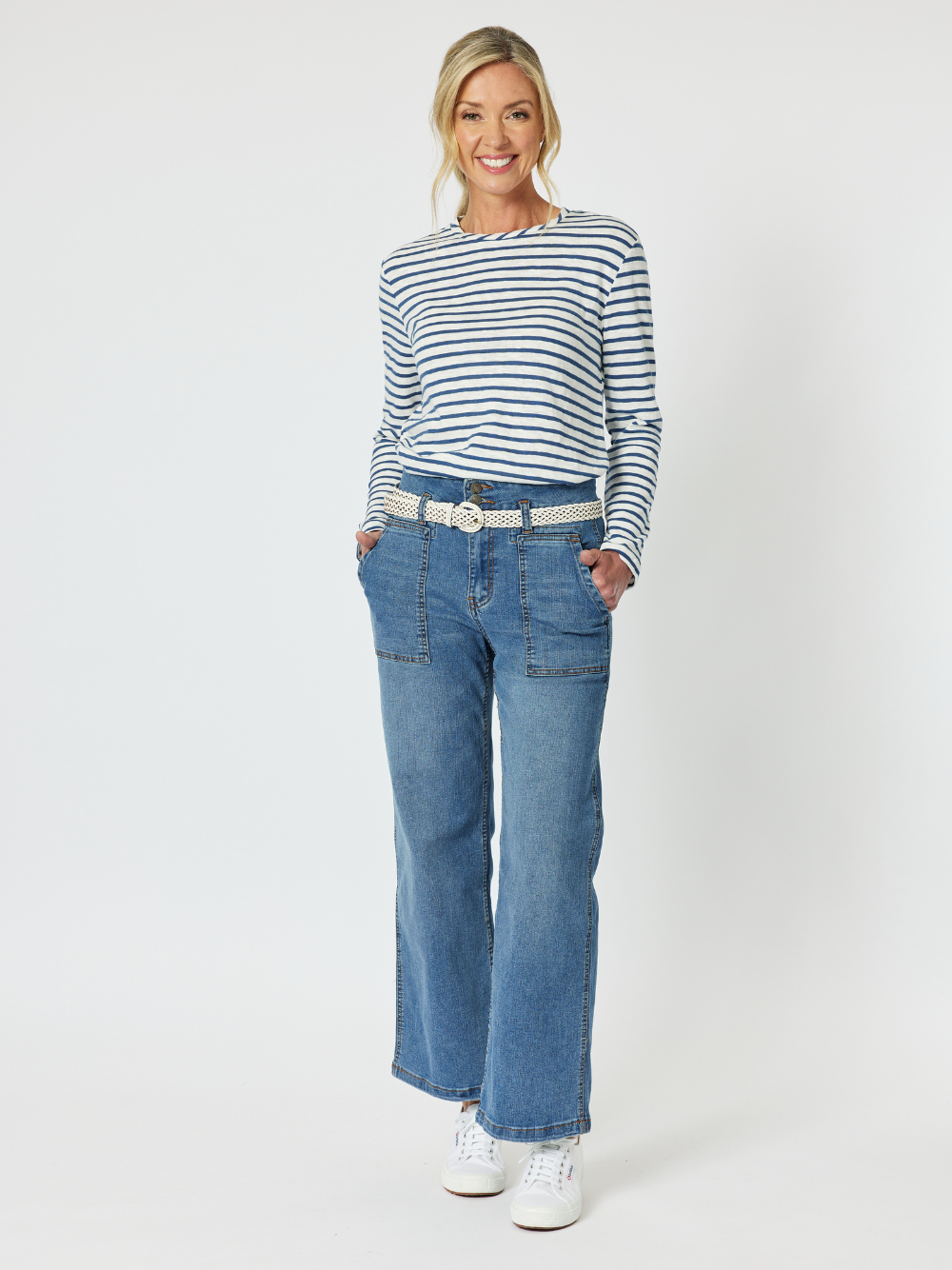 Hudson High Rise Wide Leg Jean - Denim