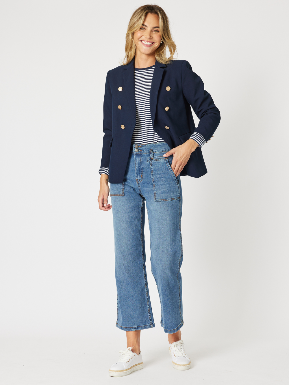 Hudson High Rise Wide Leg Jean - Denim