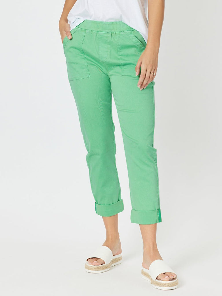 Isabella Cotton Pant - Green - RC & Co