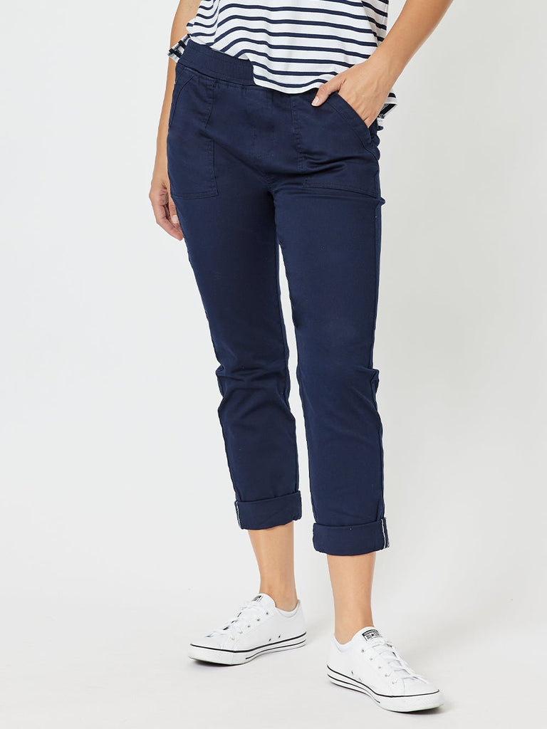 Isabella Cotton Pant - Navy - RC & Co