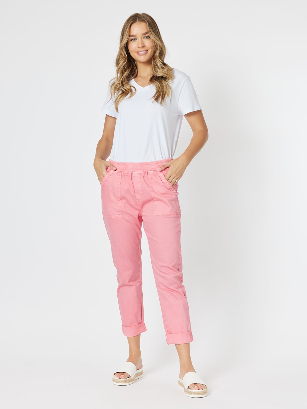 Isabella Cotton Pant - Pink - RC & Co