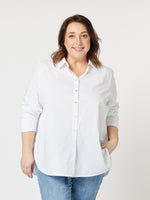 Jana Rib Cuff Shirt - White