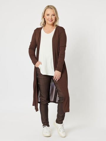 Juli Longline Cardigan - Chocolate - RC & Co