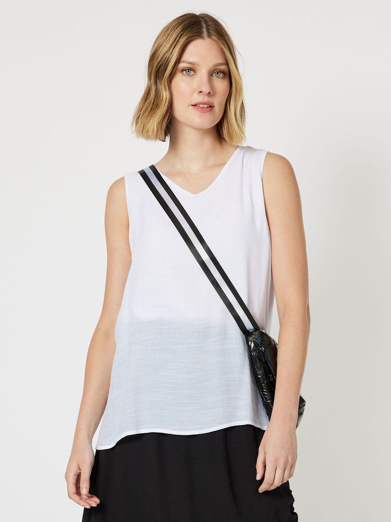 Kamari V - Neck Tank Top - White - RC & Co