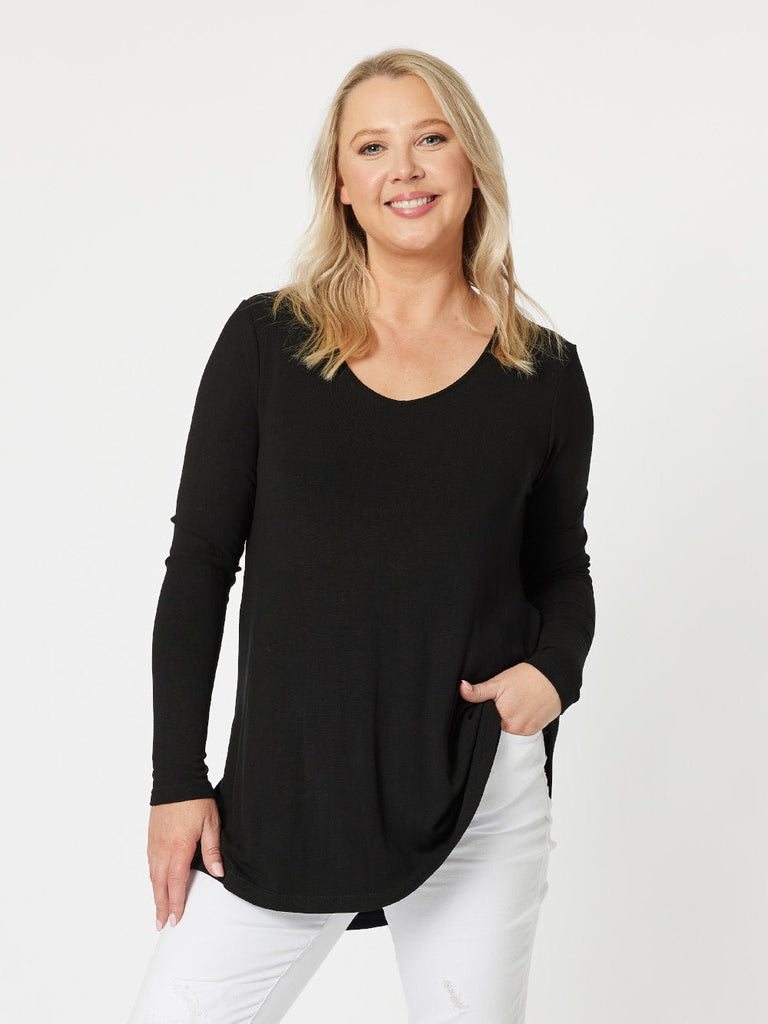 Keely Long Sleeve Top - Black - RC & Co