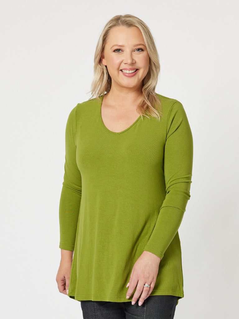 Keely Long Sleeve Top - Chartreuse - RC & Co