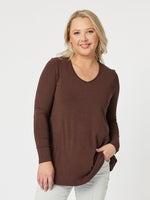 Keely Long Sleeve Top - Chocolate