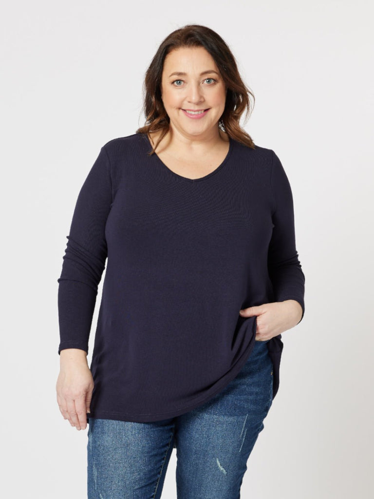 Keely Long Sleeve Top - Navy - RC & Co