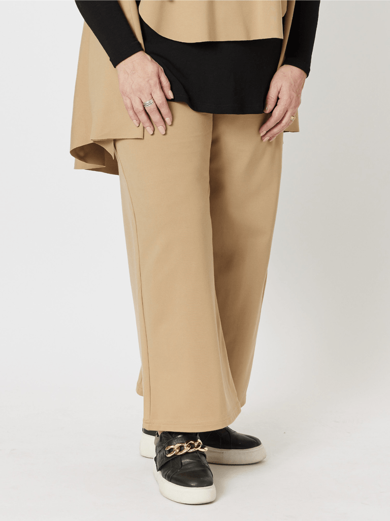 Kimmy Ponte Wide Leg Pant - Caramel - RC & Co