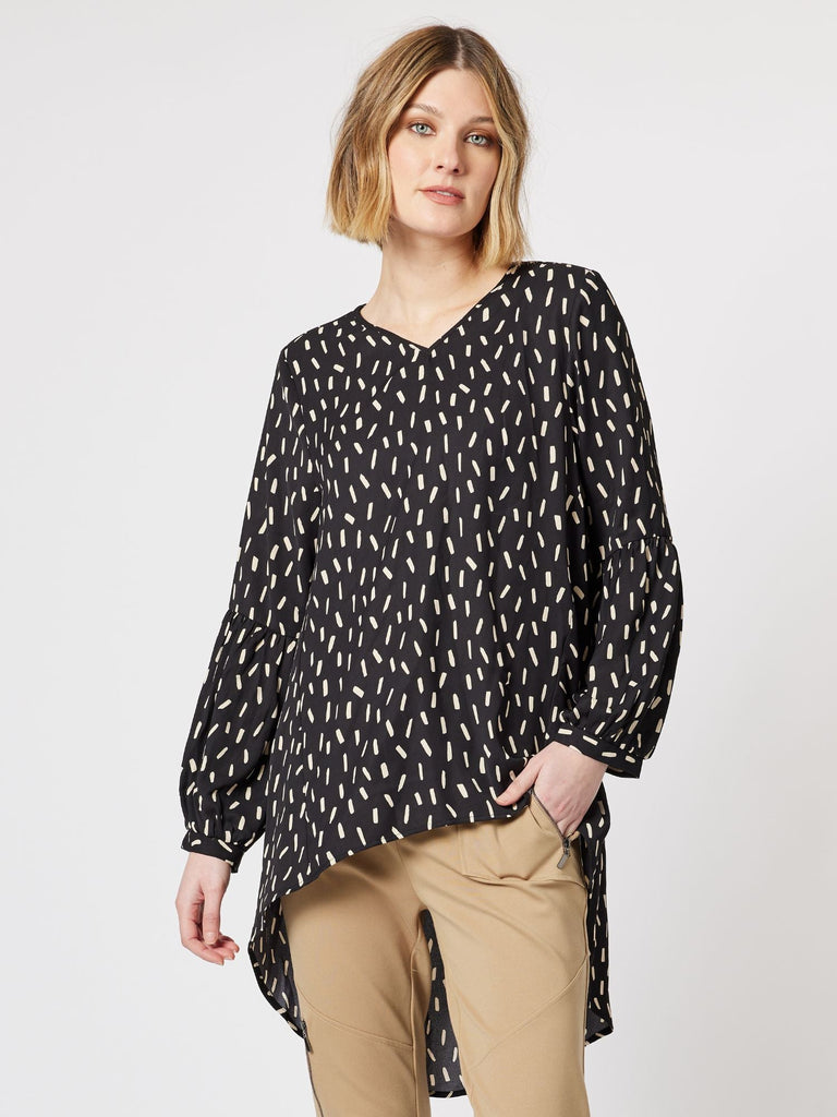 Kimmy Print Top - Black - RC & Co