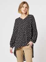 Kimmy Print Top - Black