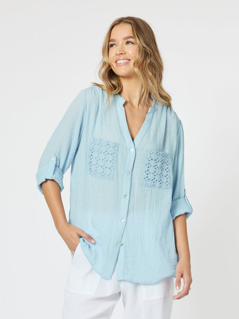 Lace Pocket Shirt - Blue - RC & Co