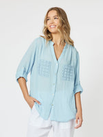 Lace Pocket Shirt - Blue