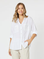 Lace Pocket Shirt - White