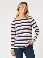 Laguna Stripe Long Sleeve Tee - Orchid