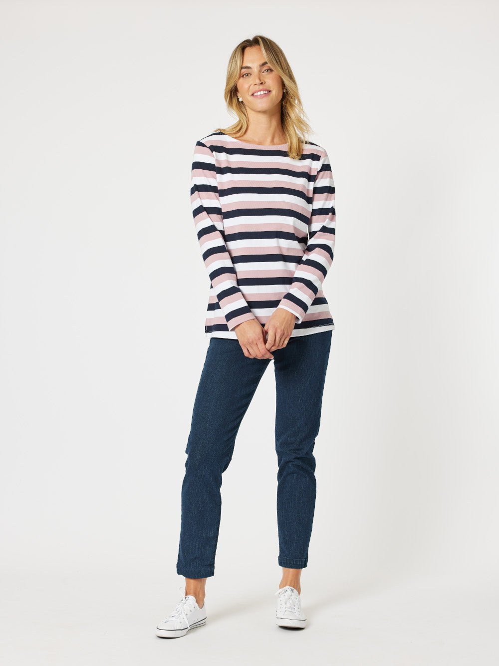 Laguna Stripe Long Sleeve Tee - Orchid - RC & Co