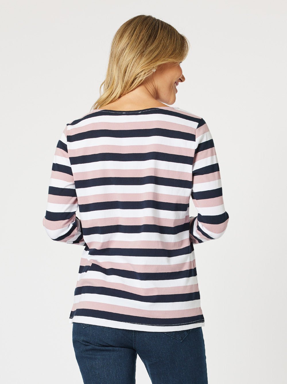 Laguna Stripe Long Sleeve Tee - Orchid - RC & Co