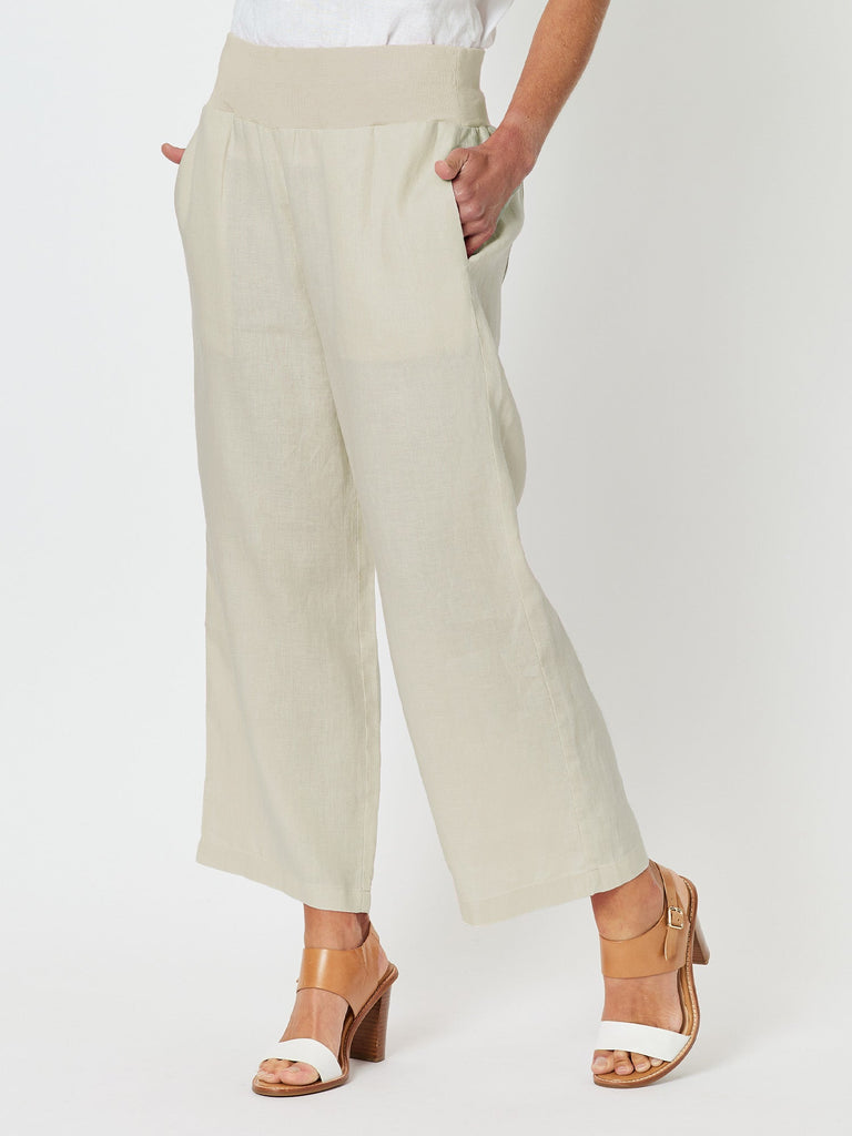 Lara Linen Wide Leg Pant - Natural - RC & Co