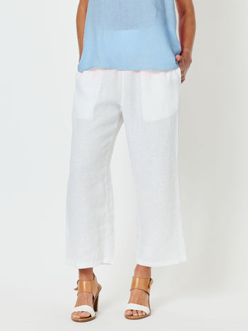 Lara Linen Wide Leg Pant - White - RC & Co