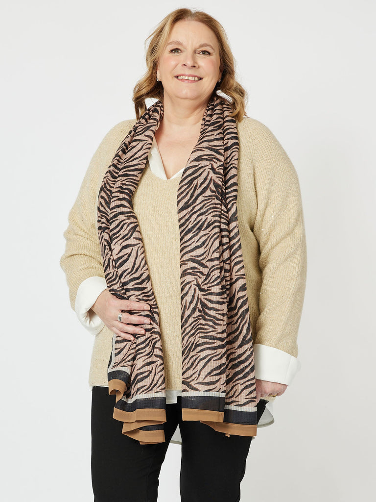 Lightweight Animal Print Scarf - Animal - RC & Co