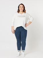 Lilly Pull On Knit Jean - Indigo