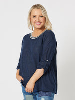 Lily 2 In 1 Top - Navy