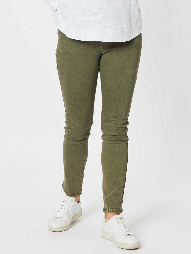 Lily Pull On Slim Leg Jean - Khaki - RC & Co