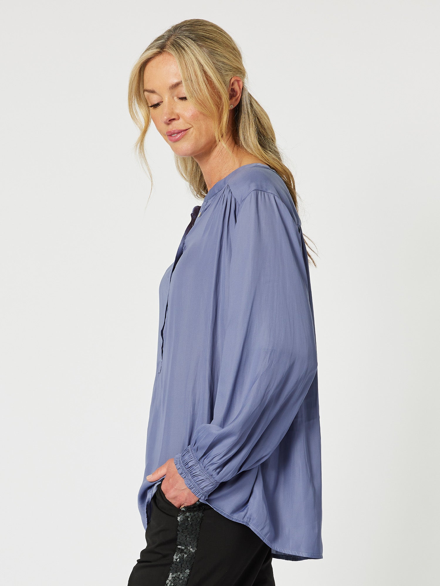 Luxe Nehru Top - Amethyst - RC & Co