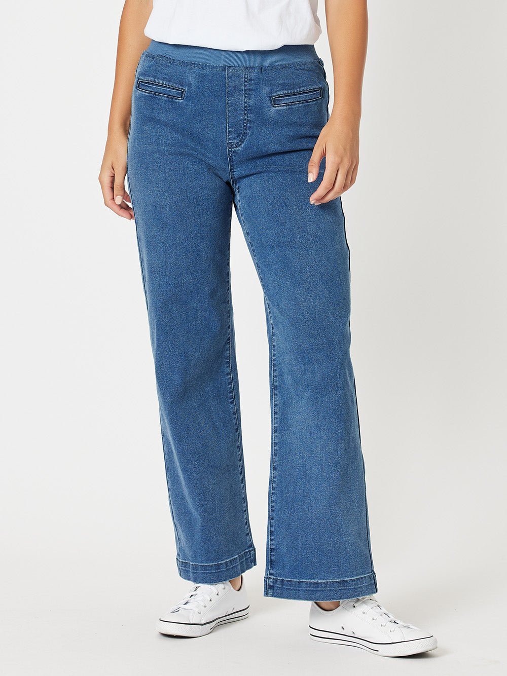 Maddy High Rise Wide Leg Jean - Denim - RC & Co