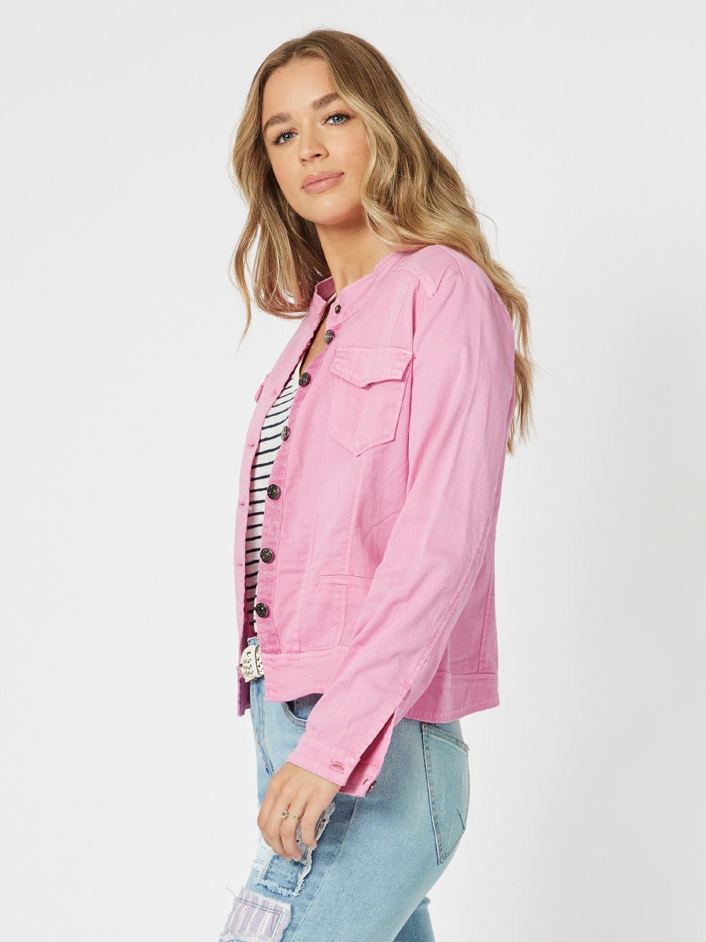 Maggie Denim Jacket - Flamingo - RC & Co