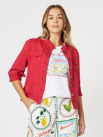 Maggie Denim Jacket - Red