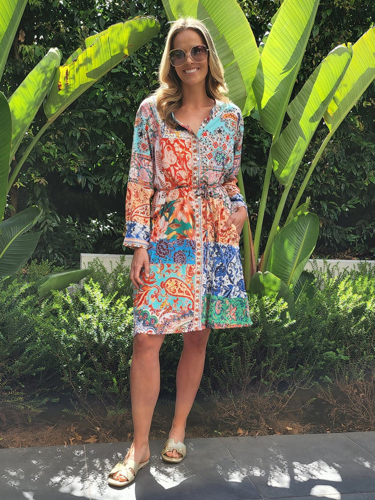 Maldives Button Dress - Multi - RC & Co