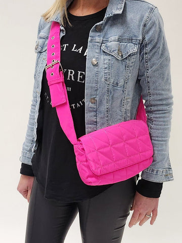 Mimi Crossbody Puffer Bag - Pink - RC & Co