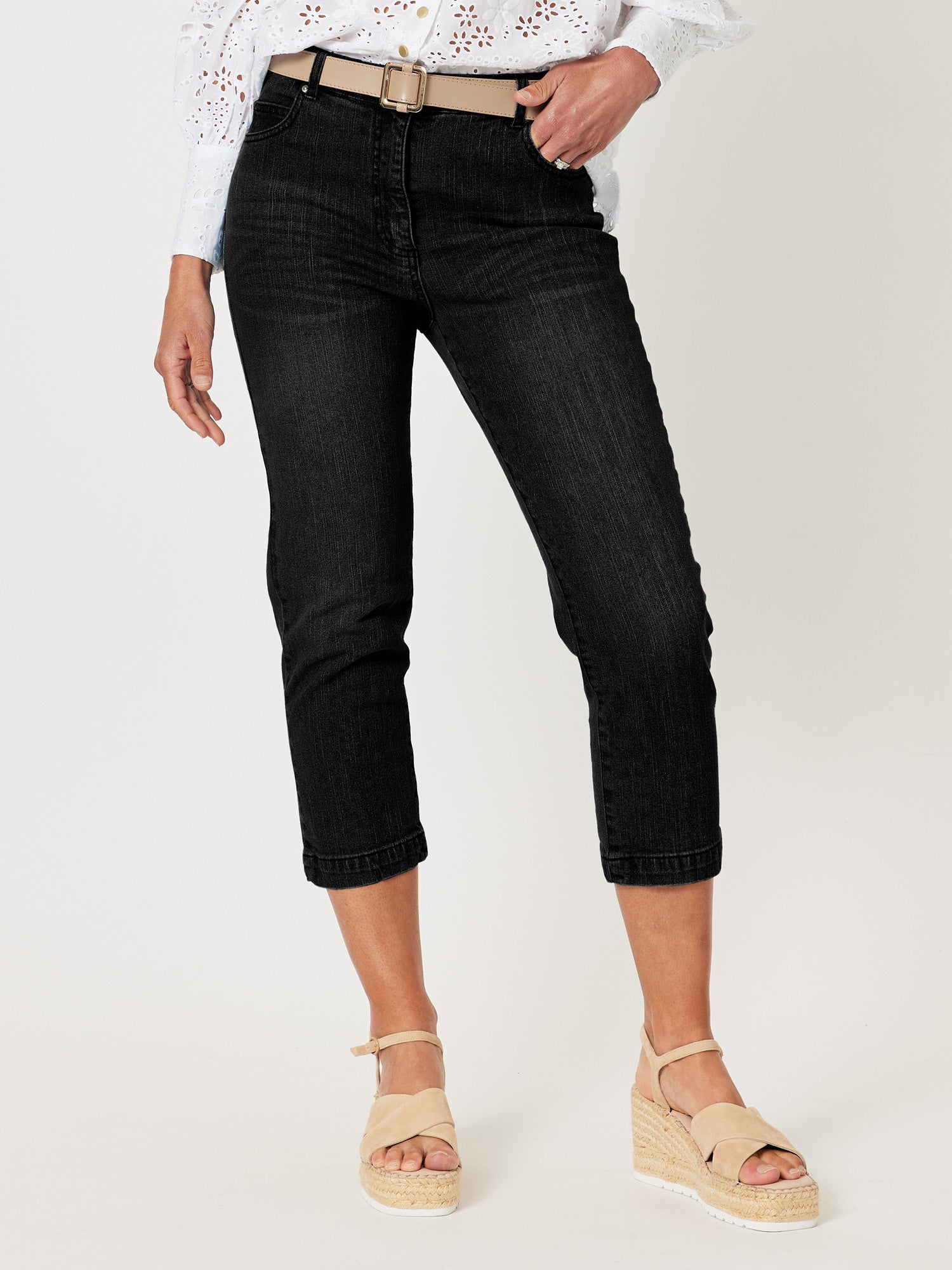 Miracle High Rise Cropped Jean - Black - RC & Co