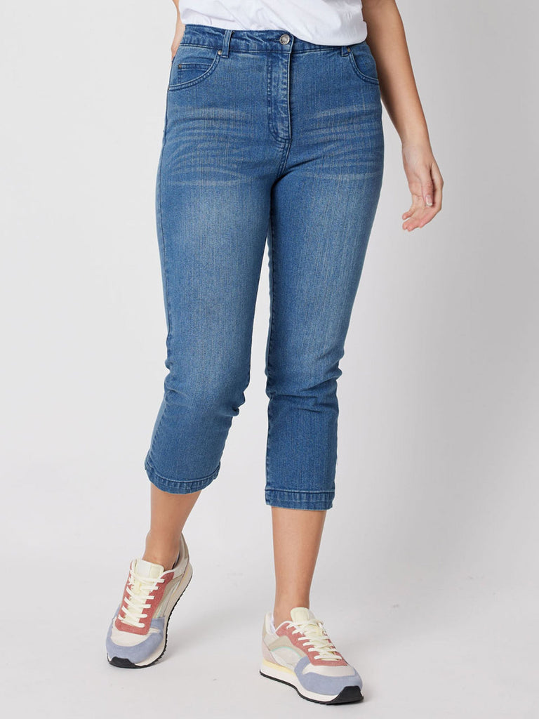 Miracle High Rise Cropped Jean - Washed Denim - RC & Co