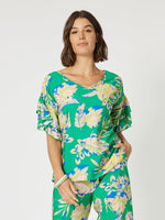 Oasis Floral Print Top - Green